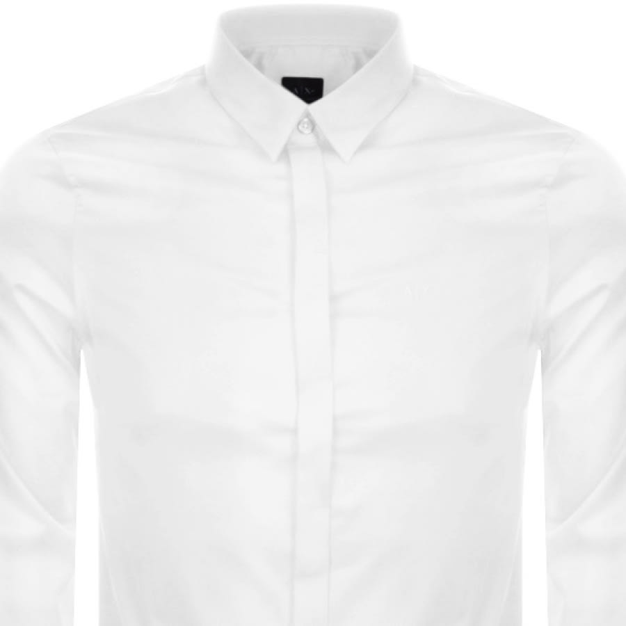 Alternative Image for ProductArmani Exchange Slim Fit Long Sleeved Shirt White2